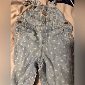 OshKosh B'gosh Light Blue Polka Dot Overalls